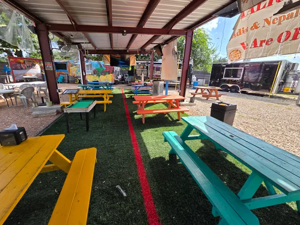 Diverse street food, vibrant atmosphere